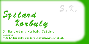 szilard korbuly business card